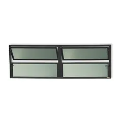 Janela Basculante 2 Basc Alumínio Preto 40x150x2,5cm Plus
