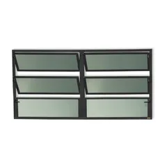 Janela Basculante 4 Basc Alumínio Preto 60x200x2,5cm Plus