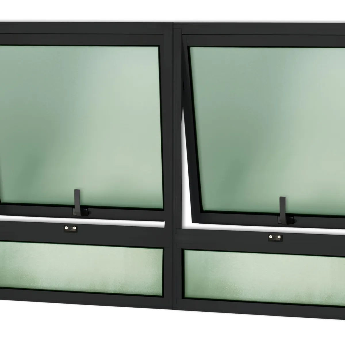 Janela Maxim-ar Duplo c/Band Alumínio Preto 80x120x3cm Confort, marca Brimak - Foto Principal