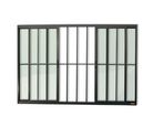Janela de Correr Alumínio Preto 4 Folhas Com Grade Central 100x200x8cm Confort