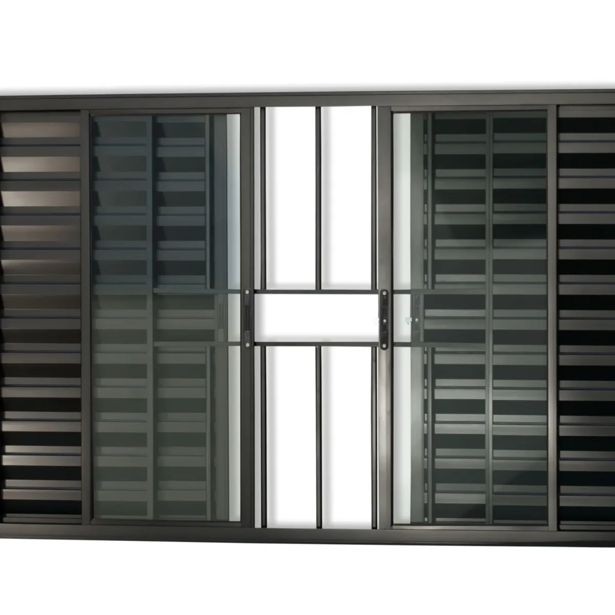 Janela Veneziana Alumínio Preto 6 Folhas Com Grade Central 100x200x8cm Confort, marca Brimak - Foto Principal