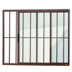 Janela de Correr Alumínio Corten 2 Folhas Com Grade Esquerda 100x120x8cm Confort