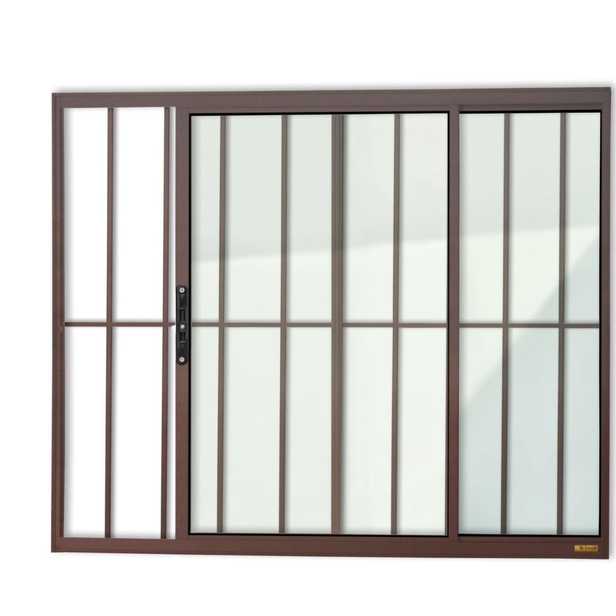 Janela de Correr Alumínio Corten 2 Folhas Com Grade Esquerda 100x150x8cm Confort, marca Brimak - Foto Principal