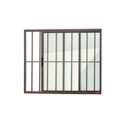 Janela de Correr Alumínio Corten 2 Folhas Com Grade Esquerda 100x150x8cm Confort