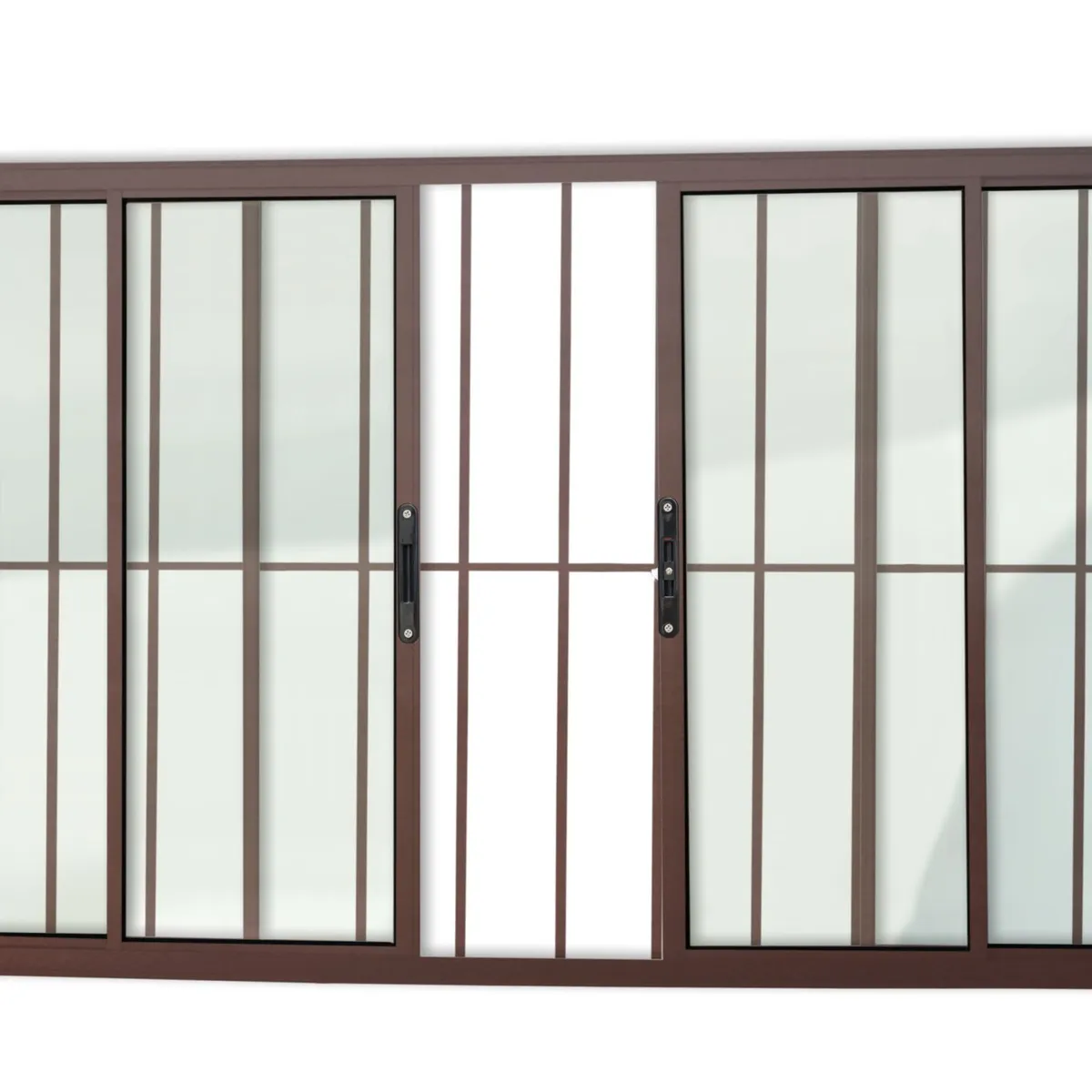 Janela de Correr Alumínio Corten 4 Folhas Com Grade Central 100x150x8cm Confort, marca Brimak - Foto Principal