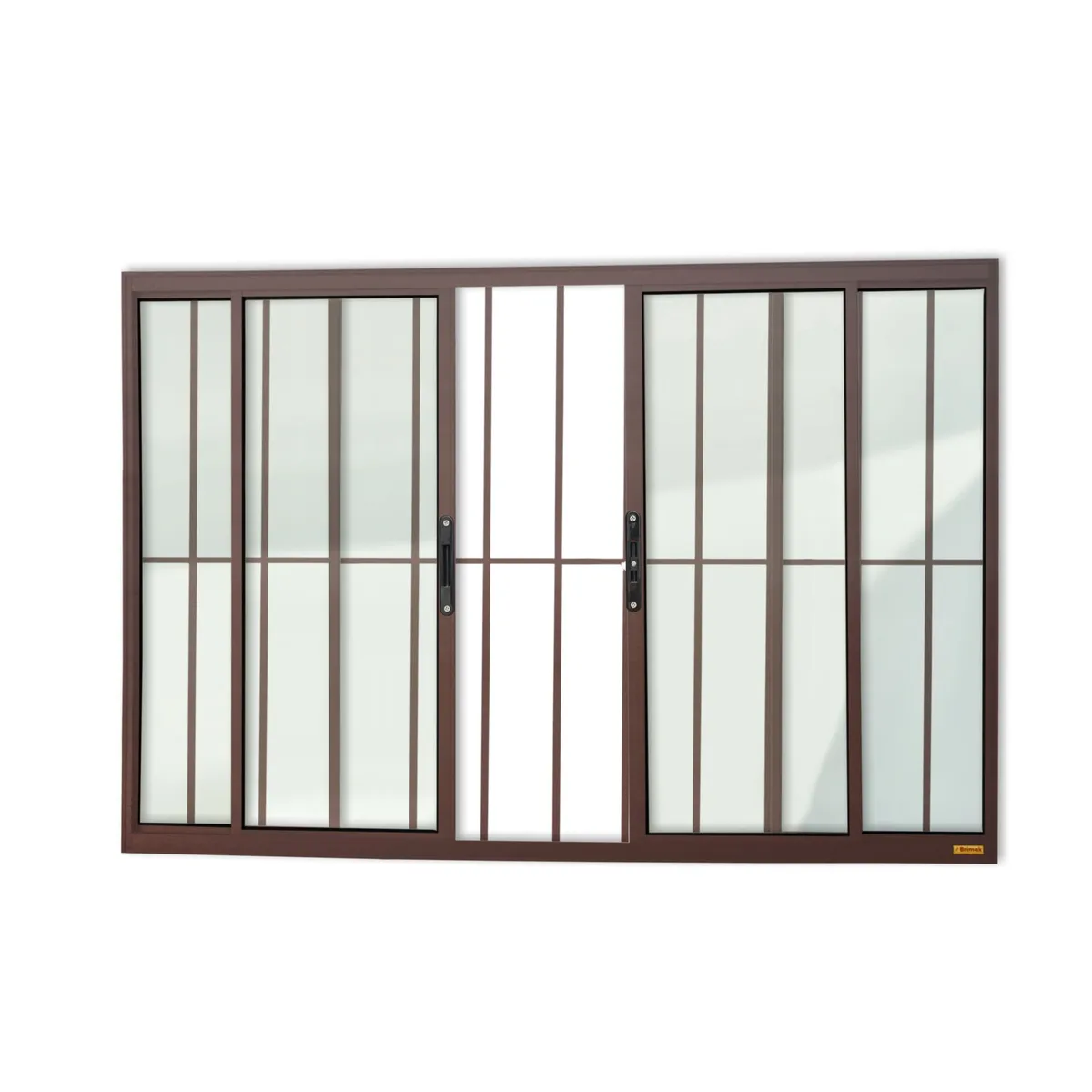 Janela de Correr Alumínio Corten 4 Folhas Com Grade Central 100x150x8cm Confort, marca Brimak - Foto Principal