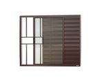 Janela Veneziana Alumínio Corten 3 Folhas Com Grade Esquerda 100x150x8cm Confort