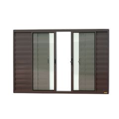 Janela Veneziana Alumínio Corten 6 Folhas Central 100x120x8cm Confort
