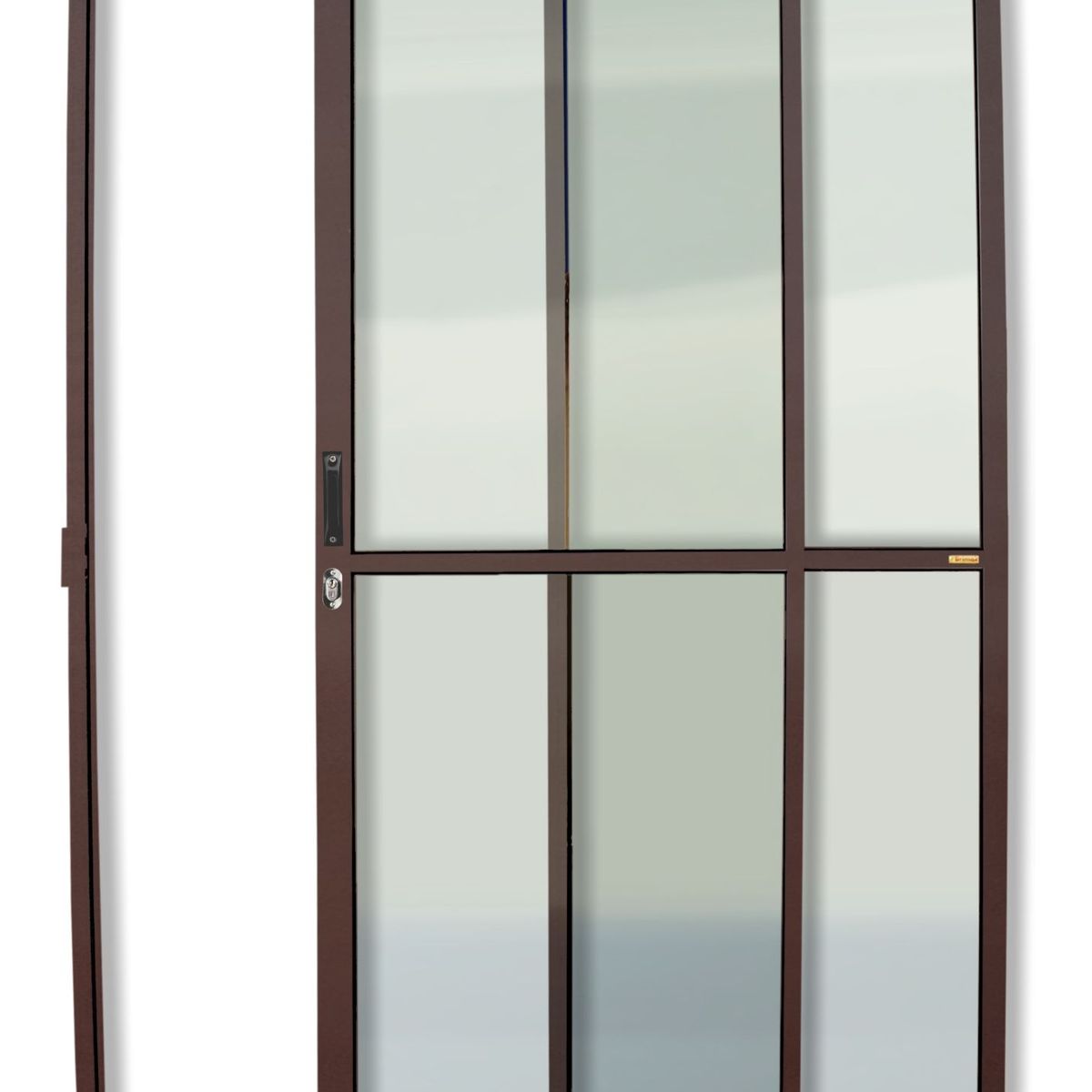 Porta de Correr Alumínio Corten 2 Folhas Esquerda 210x120x7,8cm Super 25, marca Brimak - Foto Principal