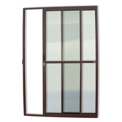 Porta de Correr Alumínio Corten 2 Folhas Esquerda 210x120x7,8cm Super 25