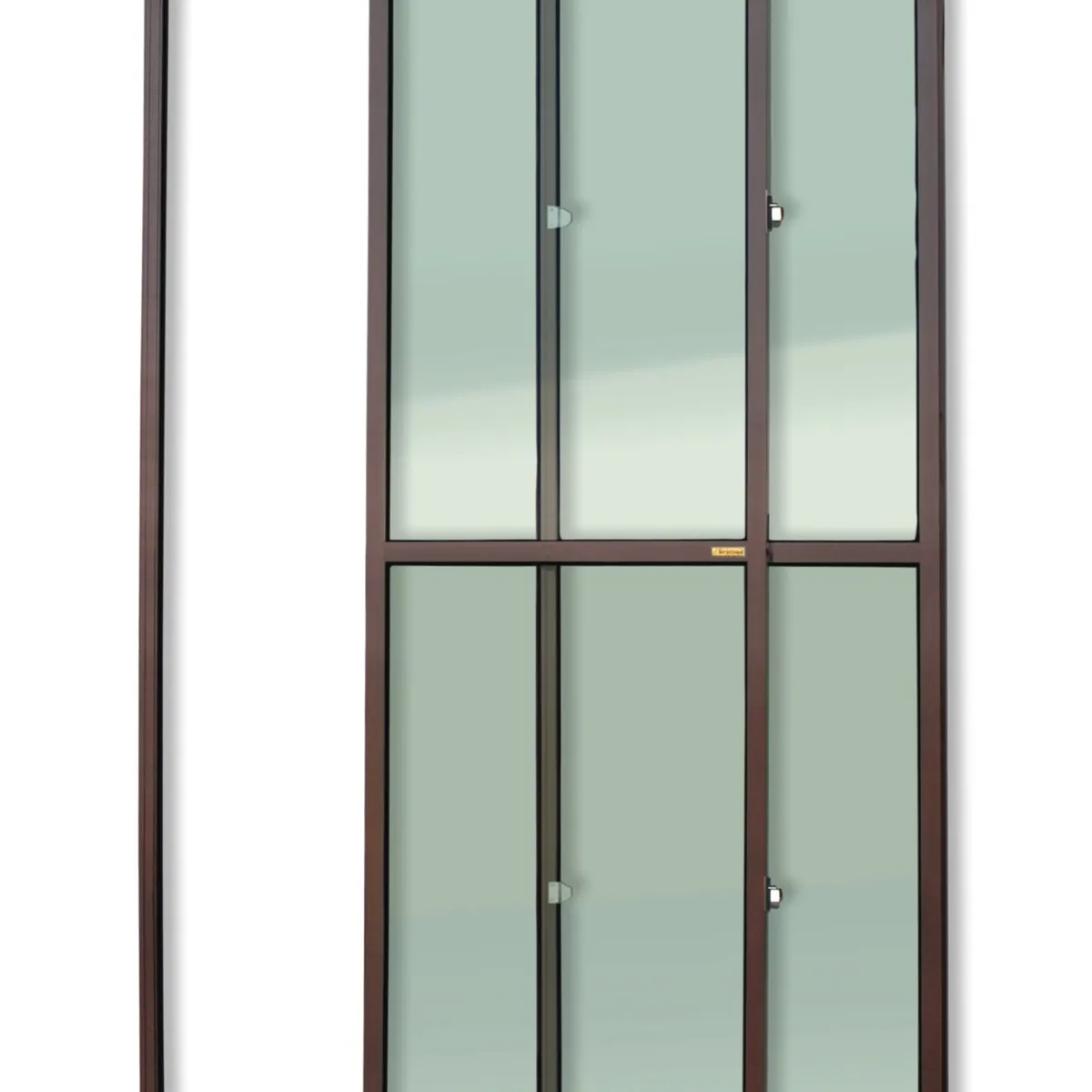 Porta de Correr Sem Fechadura Alumínio Corten 2 Folhas Esquerda 210x120x7,8cm Super 25, marca Brimak - Foto Principal