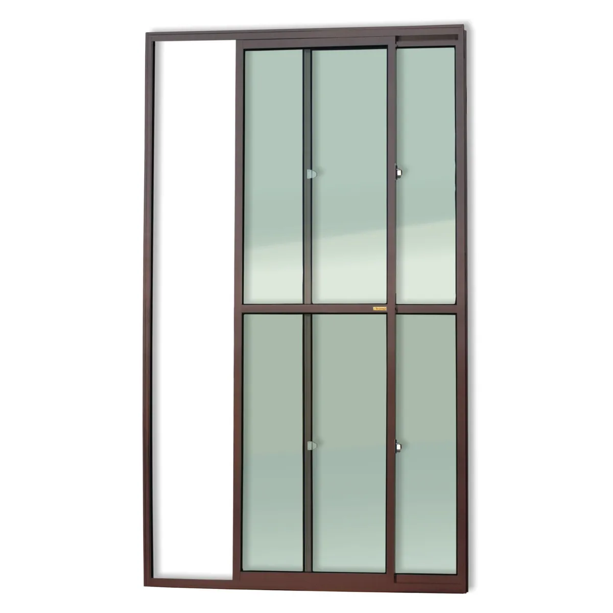 Porta de Correr Sem Fechadura Alumínio Corten 2 Folhas Esquerda 210x120x7,8cm Super 25, marca Brimak - Foto Principal