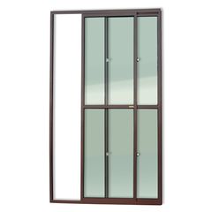 Porta de Correr Sem Fechadura Alumínio Corten 2 Folhas Esquerda 210x120x7,8cm Super 25