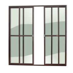 Porta de Correr Sem Fechadura Alumínio Corten 4 Folhas Central 210x200x7,8cm Super 25