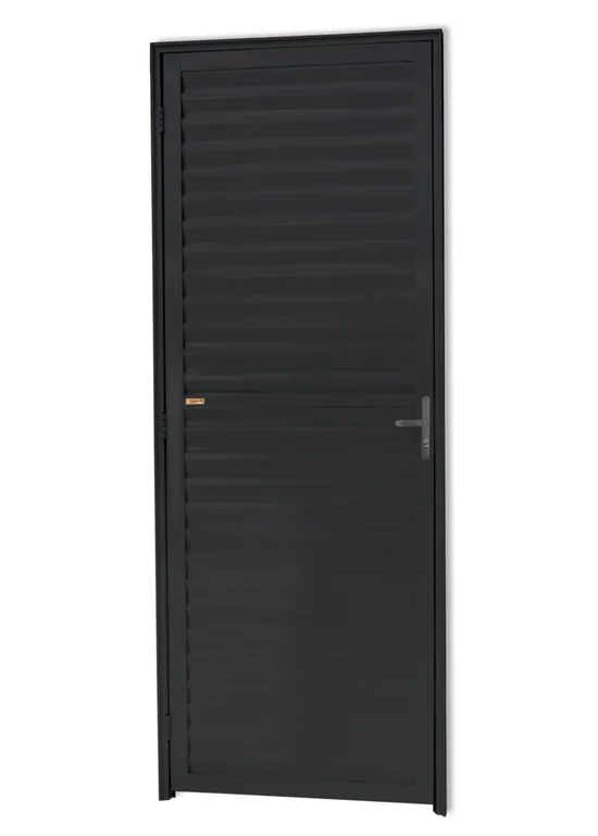 Porta Veneziana Alumínio Preto Direita 210x80x4,6cm L.25 | Sodimac