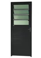 Porta Basulante Lambri Alumínio Preto Direita 210x86x4,6cm Super 25