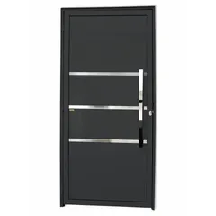 Porta Lambri e Friso Alumínio Preto Direita 210x100x4,6cm Evolution
