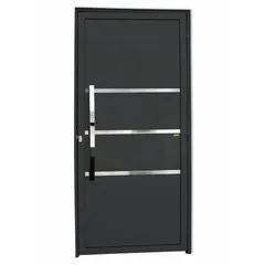 Porta Lambri e Friso Alumínio Preto Esquerda 210x100x4,6cm Evolution