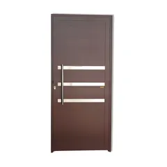 Porta Lambri e Friso Alumínio Corten Esquerda 210x100x4,6cm Super 25