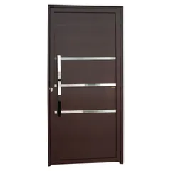 Porta Lambri e Friso Alumínio Corten Esquerda 210x90x4,6cm Evolution