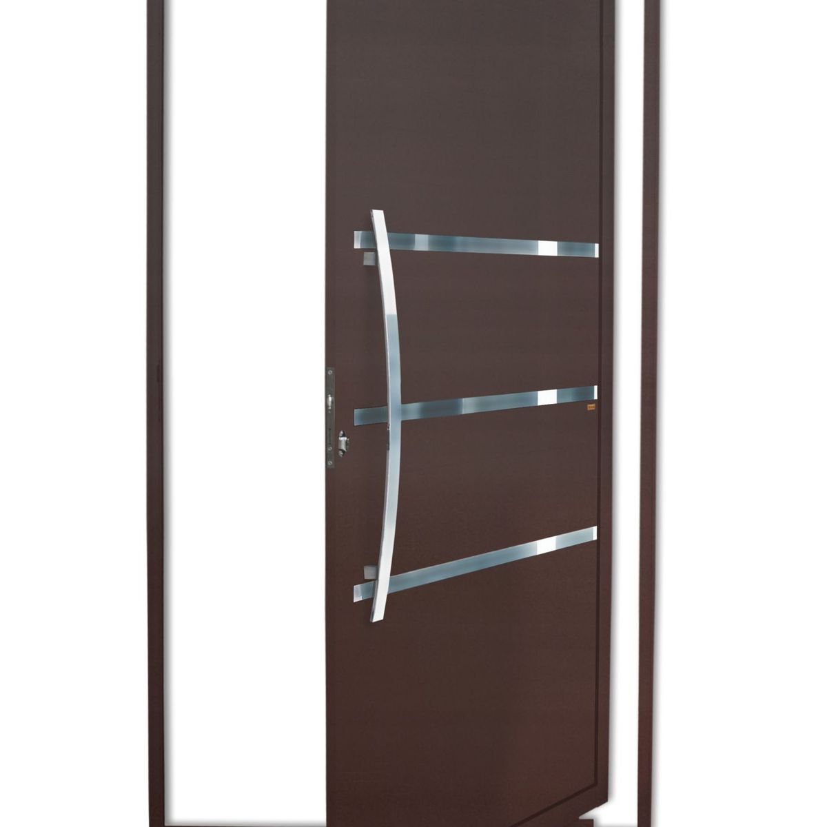 Porta Pivotante e Friso Alumínio Corten Esquerda 210x120x4,6cm Evolution, marca Brimak - Foto Principal