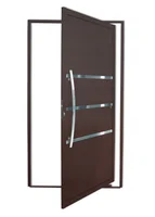 Porta Pivotante e Friso Alumínio Corten Esquerda 210x120x4,6cm Evolution