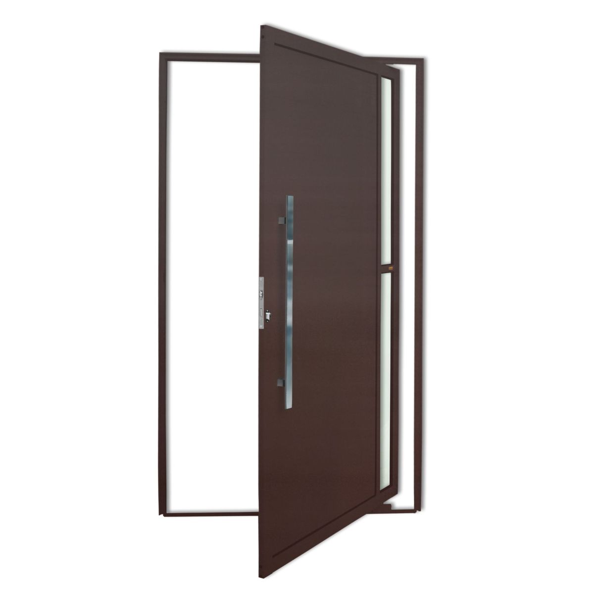 Porta Pivotante e Visor Alumínio Corten Esquerda 210x100x4,6cm Visione, marca Brimak - Foto Principal