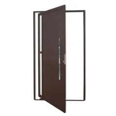 Porta Pivotante e Visor Alumínio Corten Direita 210x120x4,6cm Visione