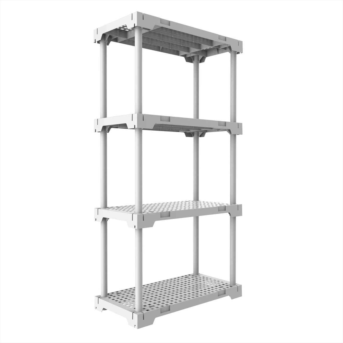 Estante de Plástico com 4 Prateleiras Branca Organize 127x70x35cm 100kg Grifit, marca Fixser - Foto Principal