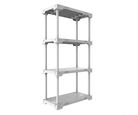 Estante de Plástico com 4 Prateleiras Branca Organize 127x70x35cm 100kg Grifit