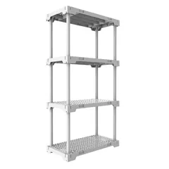 Estante de Plástico com 4 Prateleiras Branca Organize 127x70x35cm 100kg Grifit
