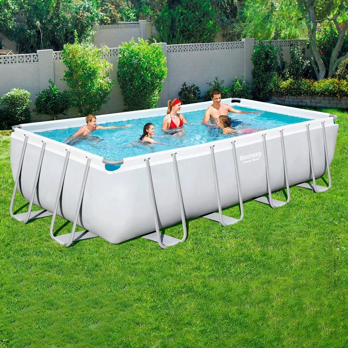 Piscina Estrutural Retangular 14.812L com Filtro 127V, marca Bestway - Foto 2