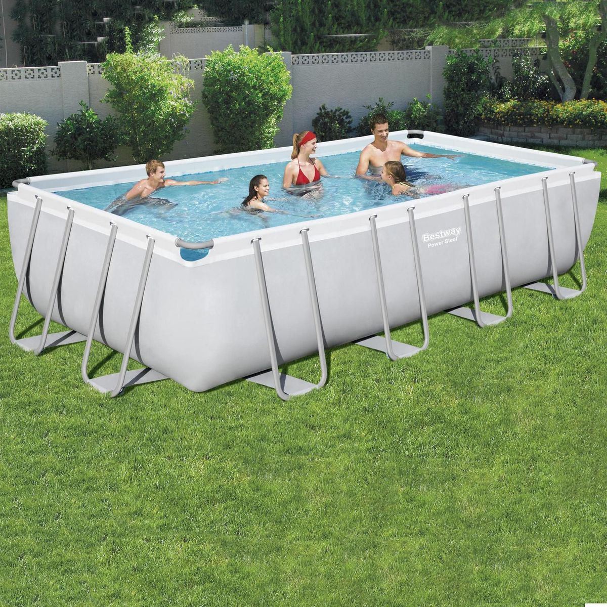 Piscina Estrutural Retangular 14.812L com Filtro 220V Bestway, marca Bestway - Foto 2