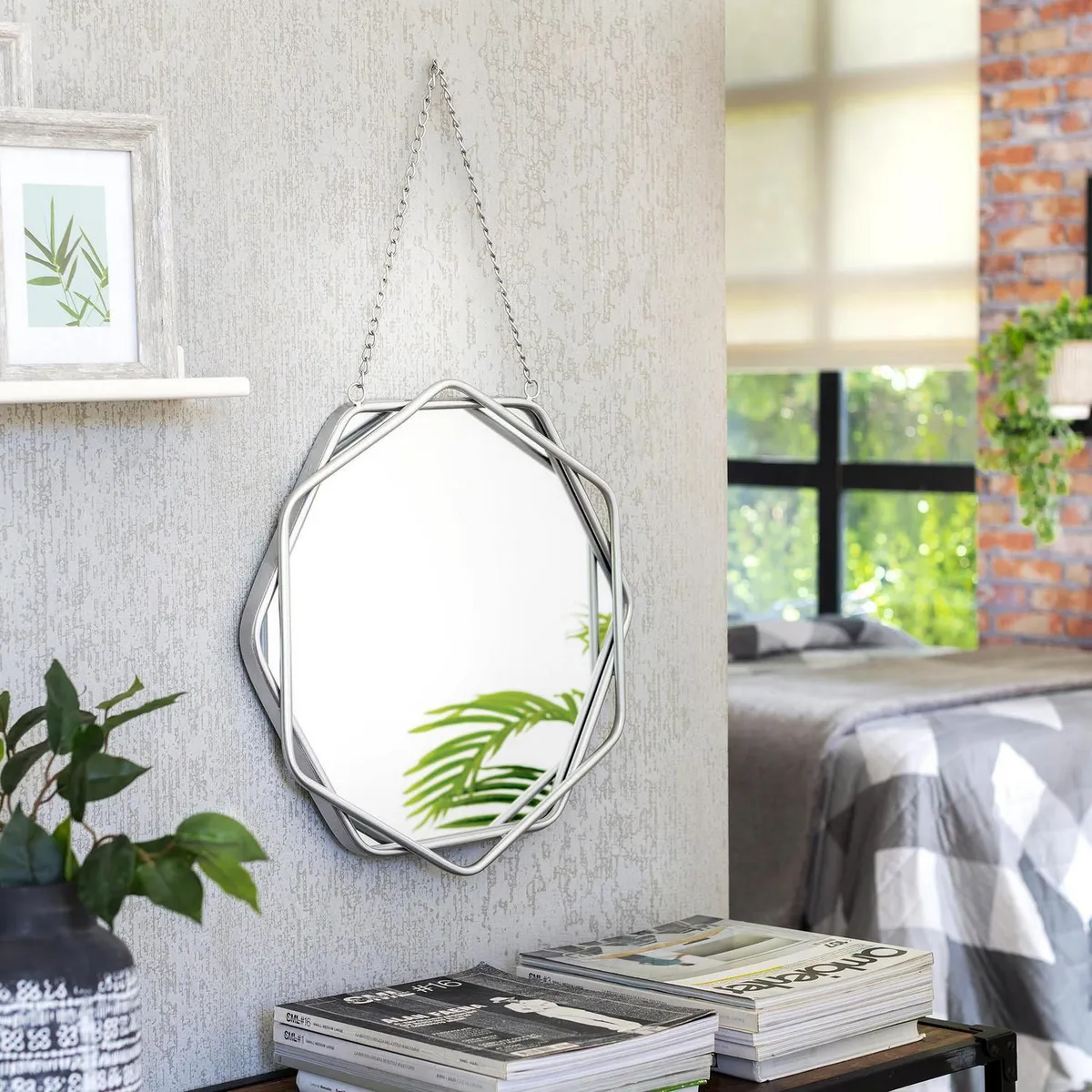 Espelho Bergen 45,5x46,5cm Prata Homy, marca Homy - Foto 2