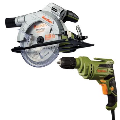 Kit 1 Serra Circular 71/4 3285B 1300W 127V + 1 Furadeira 10Mm PC500HD (3/8) 500W 127V Bauker