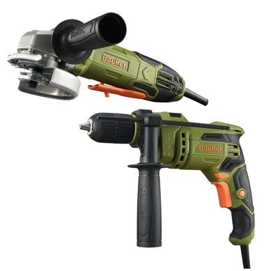 Kit 1 Esmerilhadeira Angular 820W 41/2 127V + 1 Kit Furadeira 13mm (1/2) 127V 650W 30Peas Bauker