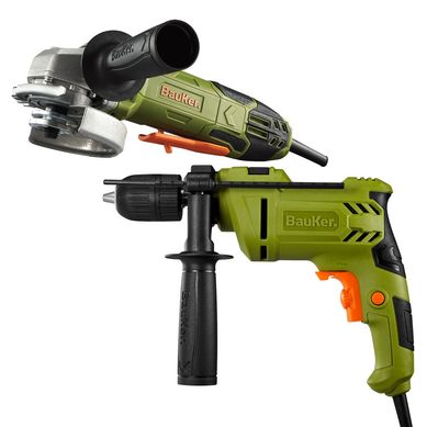 Kit 1 Esmerilhadeira Angular 820W 41/2 220V + 1 Furadeira 13Mm PC500ID (1/2) 500W 220V Bauker