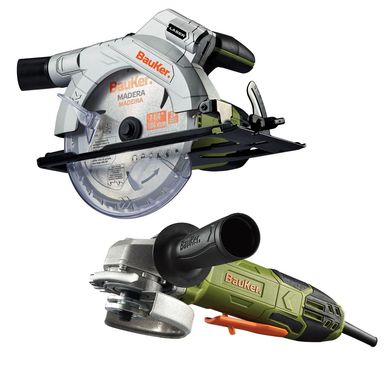 Kit 1 Serra Circular 71/4 3285D 1300W 220V + 1 Esmerilhadeira Angular 820W 41/2 220V Bauker