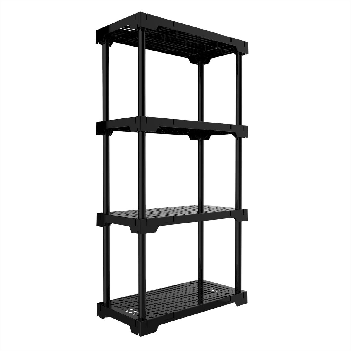 Estante de Plástico com 4 Prateleiras Preta Organize 127x70x35cm 100kg Grifit, marca Organize - Foto Principal