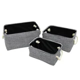 Conjunto 3 Cestos Branco e Preto Just Home Collection