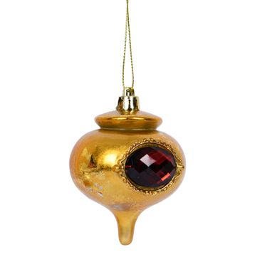 Decorao para rvore de Natal Pedra Cobre 8cm Dear Santa
