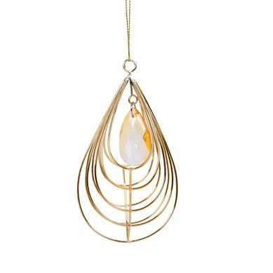 Decorao para rvore de Natal Diamante Dourado 11cm Dear Santa