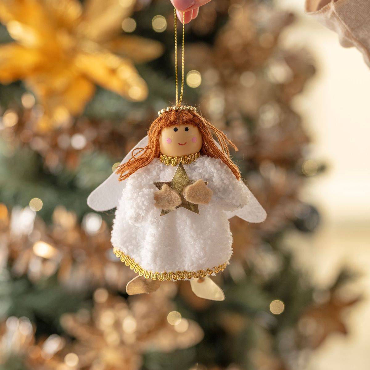 Decoração para Árvore de Natal 14cm Anjo Dourado Dear Santa, marca Dear Santa - Foto Principal