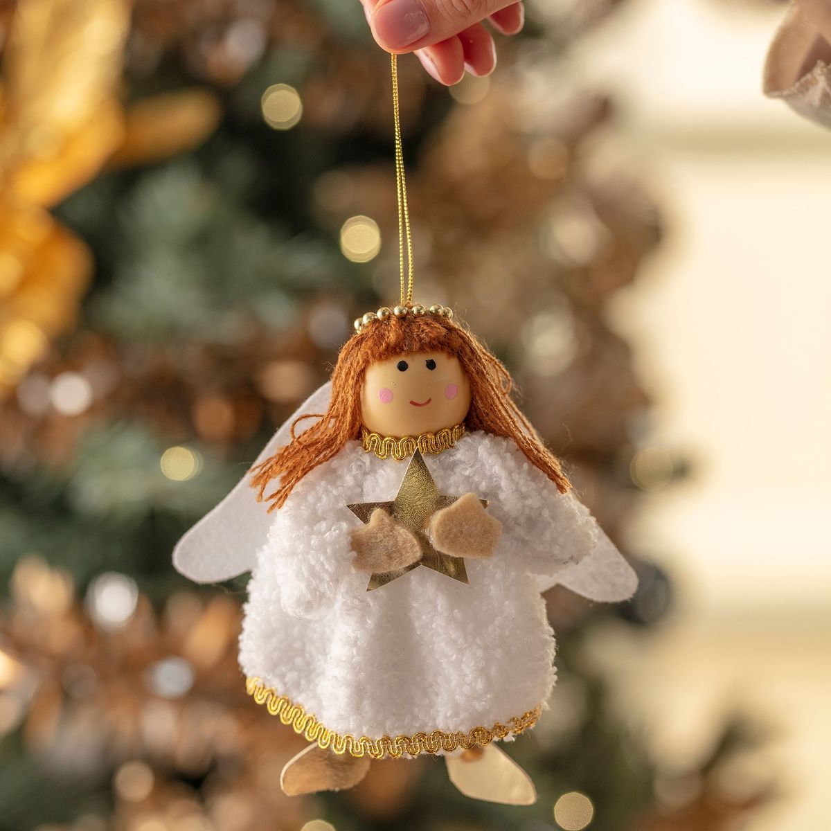 Decoração para Árvore de Natal 14cm Anjo Dourado Dear Santa, marca Dear Santa - Foto 2