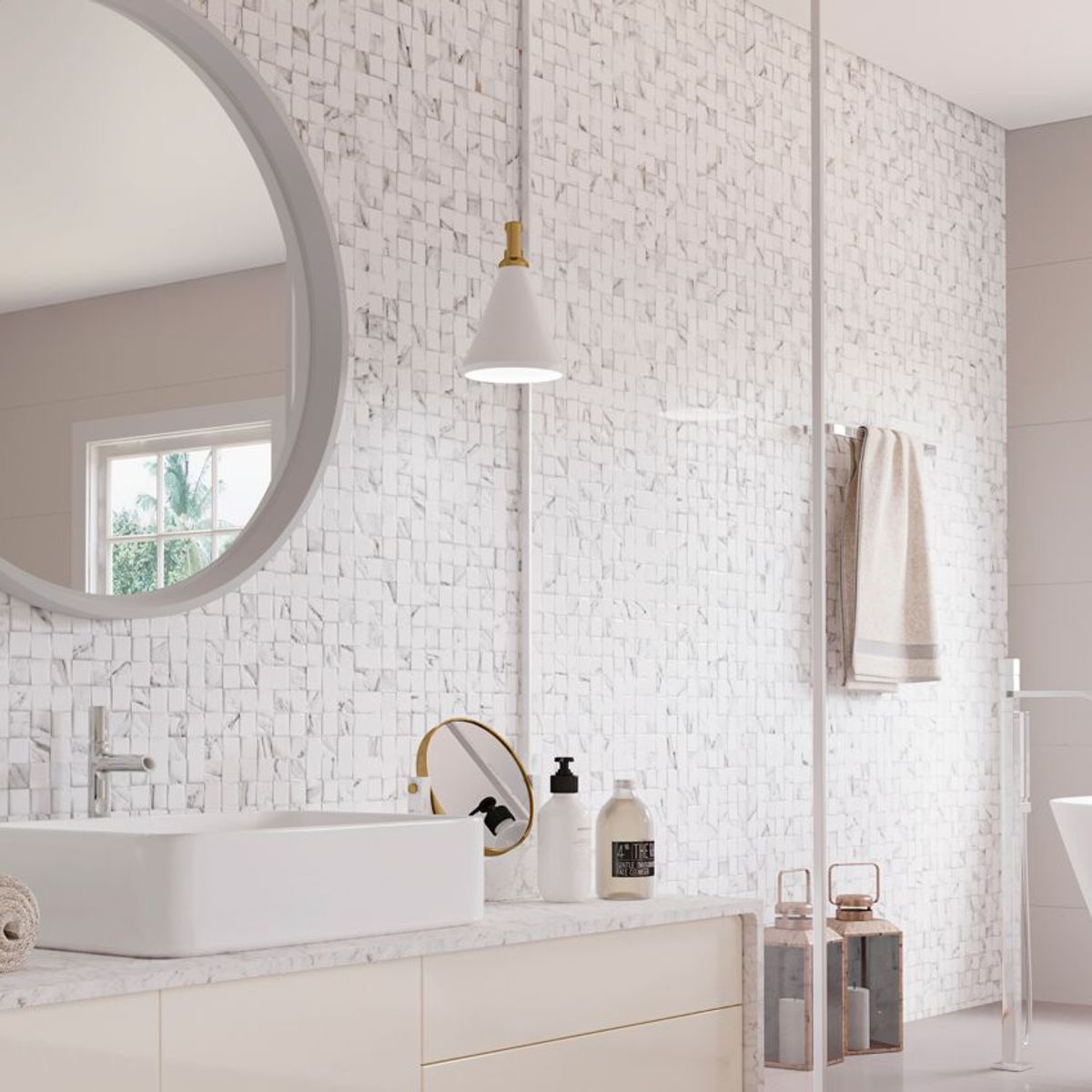 Revestimento Interno/Externo Branco Acetinado Retificado 45x90cm Quantum Carrara Biancogres Caixa 2m², marca Biancogres - Foto 2
