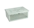 Cesto Plástico Organizador com Tampa Crippa 18,2x45,3x32,5cm Menta Crippa
