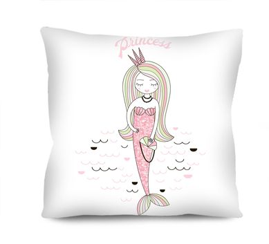 Almofada Veludo Infantil Sereia 42x42 cm