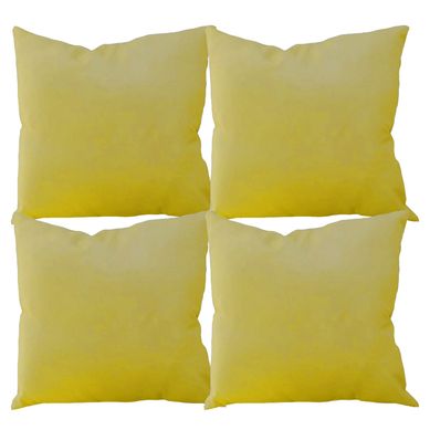 Kit com 4 Almofadas Microfibra 40x40cm Amarelo