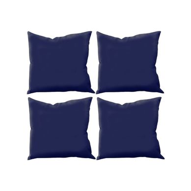 Kit com 4 Almofadas Microfibra 40x40cm Marinho