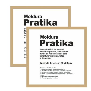 Kit 2 Molduras Pratika Remember 20x20cm Cerejeira